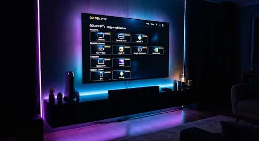 Cinematic Samsung Smart TV streaming setup