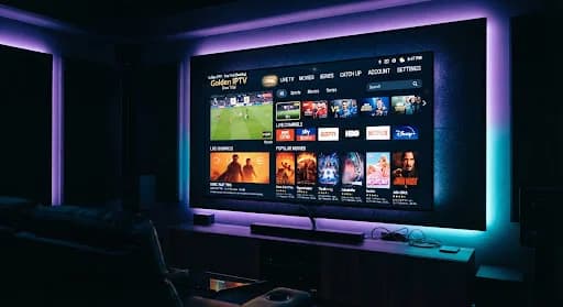 Cinematic smart television displaying a modern streaming interface